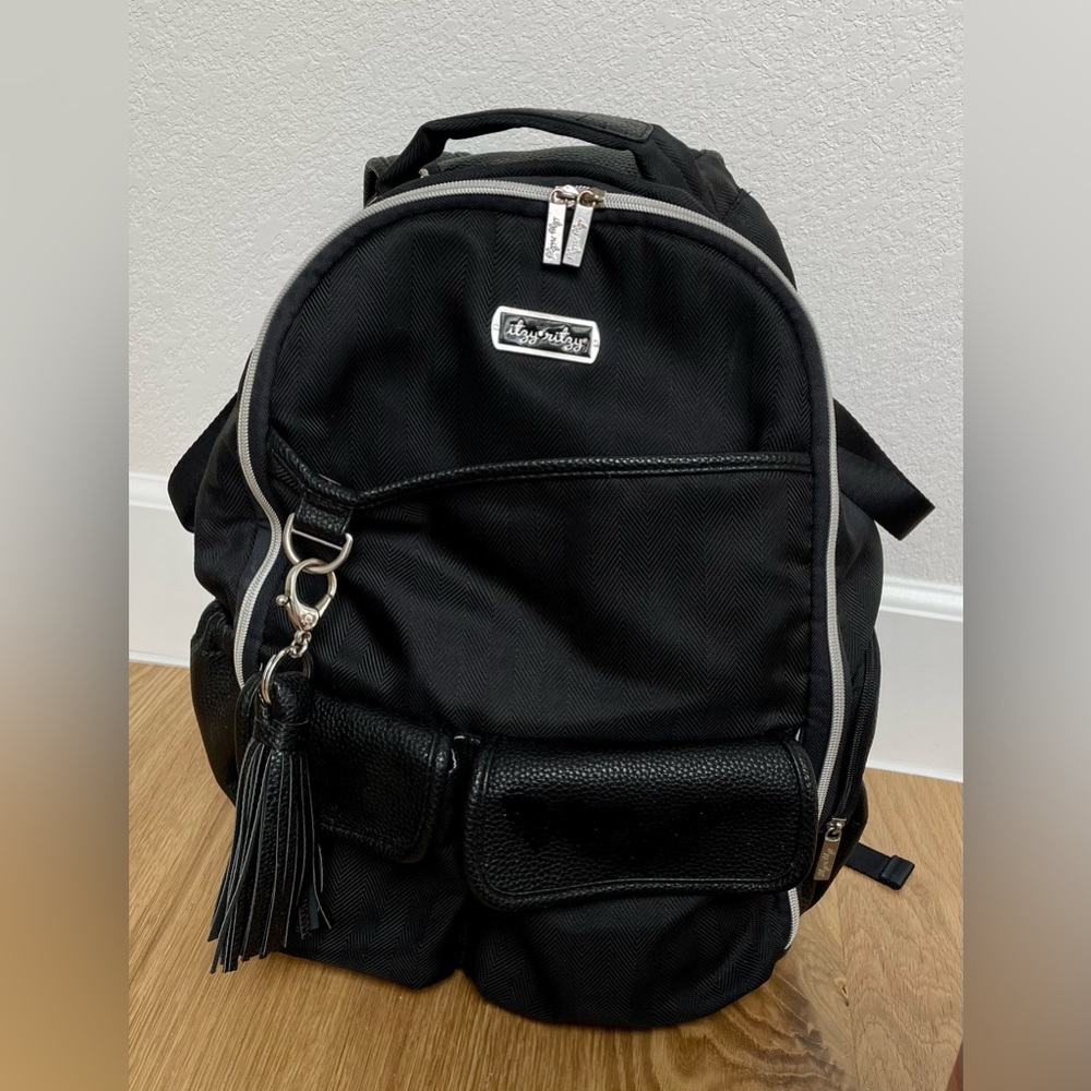 Itzy Ritzy Black Herringbone Boss Diaper Bag